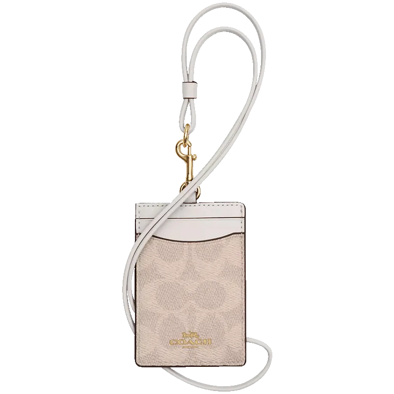 COACH PVC With Skin Card Holder Regular Women's Milk Tea & White