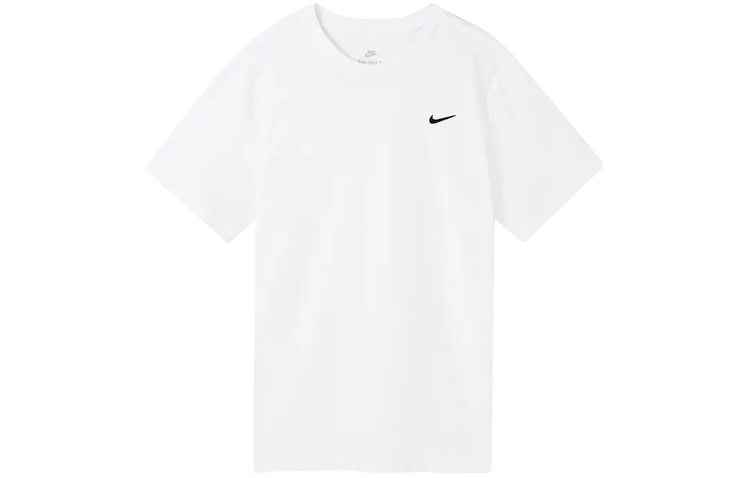Nike Sportswear Men's Embroidered Logo Print Crewneck T-Shirt White