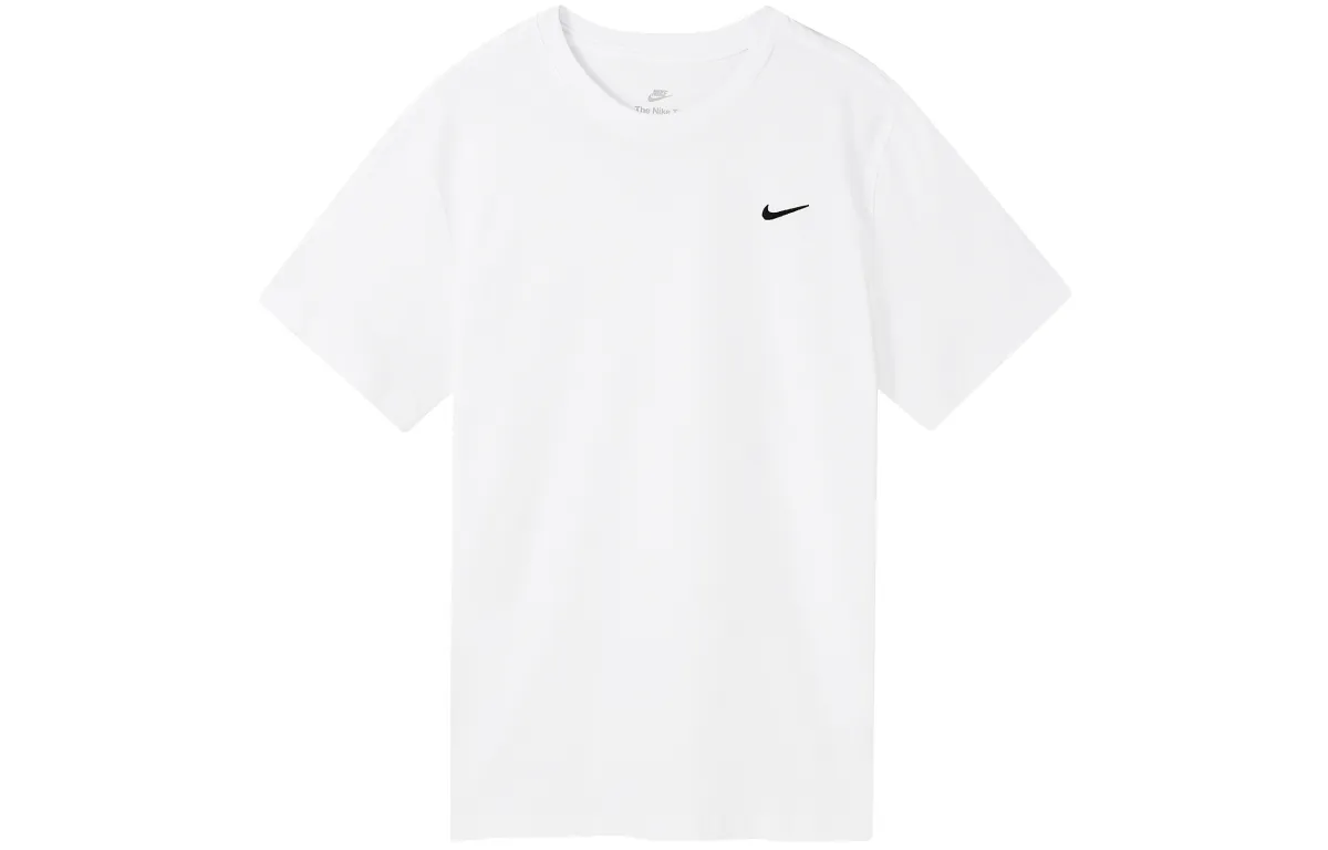 Nike Sportswear Men's Embroidered Logo Print Crewneck T-Shirt White