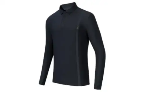 ANTA T Shirts Men's Black Polo Collar Moderate Straight Fit