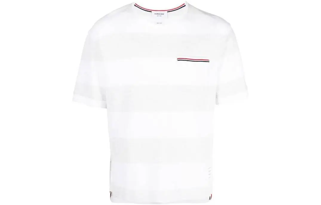 THOM BROWNE Rugby Stripe Crewneck T Shirt