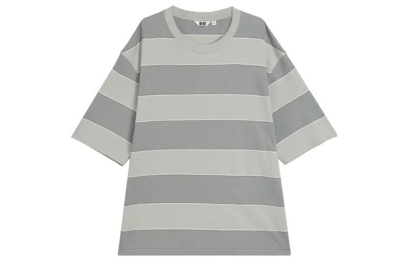 UNIQLO U Collection T Shirts Men's Lead Gray Crew Neck Moderate