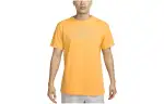 Nike T Shirts Men's Yellow Crew Neck Moderate Straight Fit