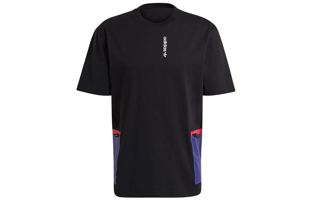 Adidas Originals T-Shirts Men's Black Crew Neck Moderate Straight Fit