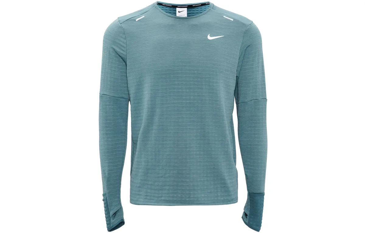 Nike T-Shirts Men's Blue Gray Crew Neck Moderate Straight Fit