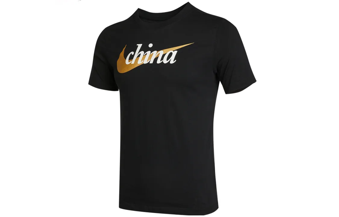 Nike Sports Life Collection T-Shirts Men's Black Crew Neck Moderate Straight Fit