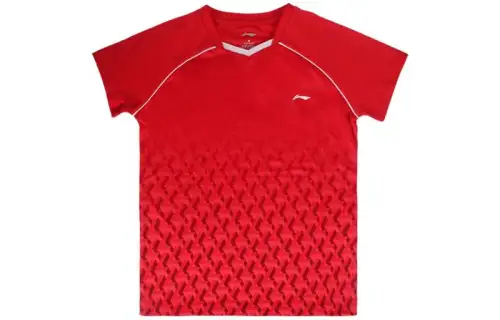 Li Ning T Shirts Unisex Red Moderate Straight Fit