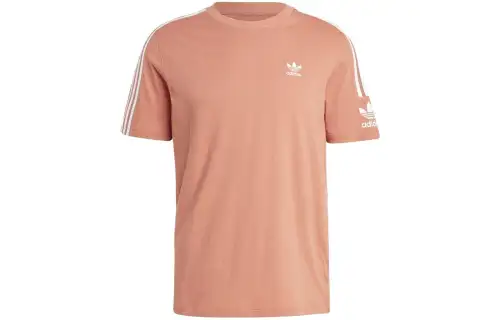 Adidas Originals T Shirts Men's Pink Crew Neck Moderate Straight Fit