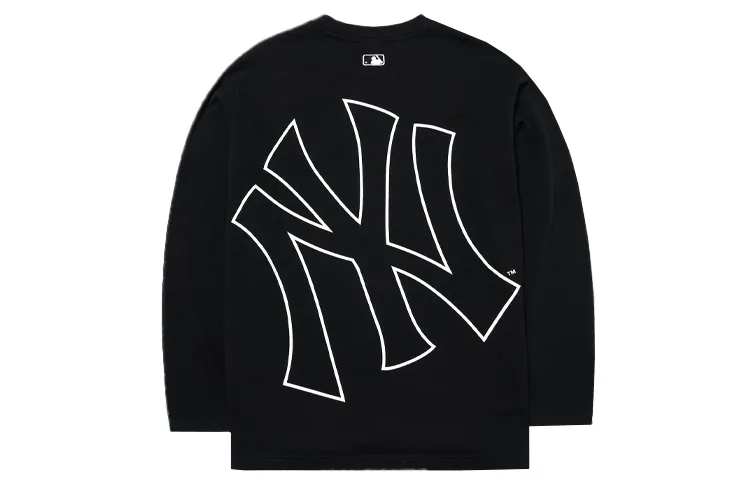 MLB Basic Logo T-Shirts Unisex Black Crew Neck Moderate Straight Fit
