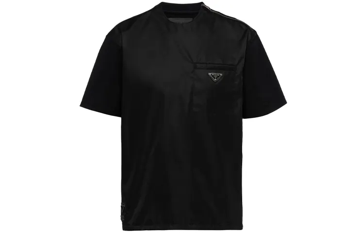 PRADA T Shirts Men's Black Crew Neck Moderate Straight Fit