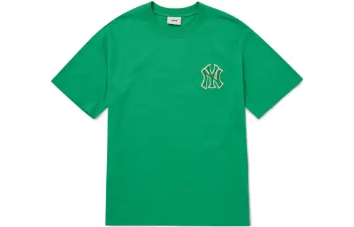MLB T Shirts Unisex Green Crew Neck Moderate Straight Fit