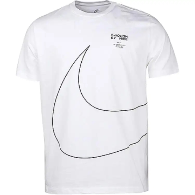 Nike T Shirts Men's White Crew Neck Moderate Straight Fit