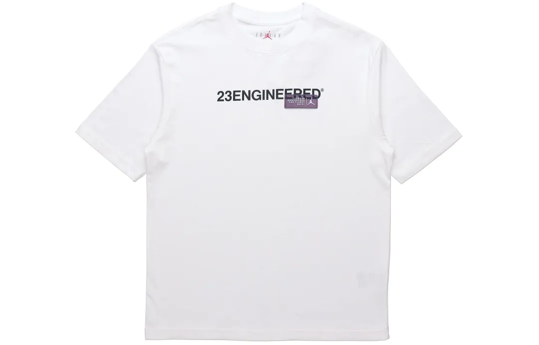 Jordan T Shirts Men's White Crew Neck Moderate Straight Fit