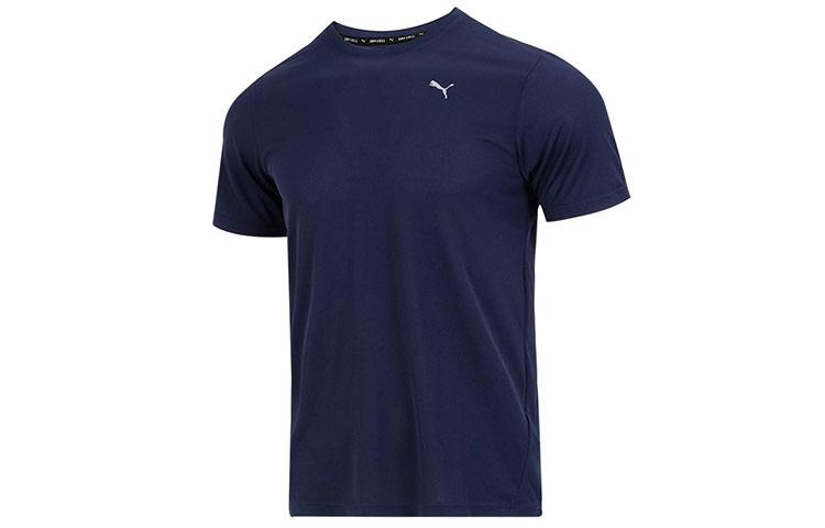 PUMA Puma, breathable sports blue short sleeve T-shirt for gym, with your logo imprint, print, loose fit, quick dry, for running
