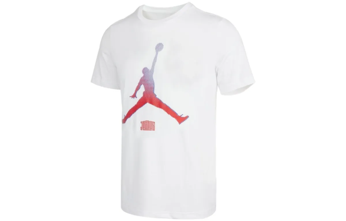 Jordan T-Shirts Men's White Crew Neck Moderate Straight Fit