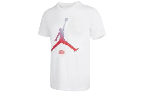 Jordan T Shirts Men's White Crew Neck Moderate Straight Fit