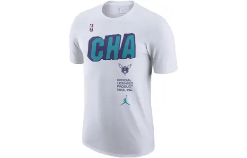 Jordan T Shirts Men's White Crew Neck Moderate Straight Fit