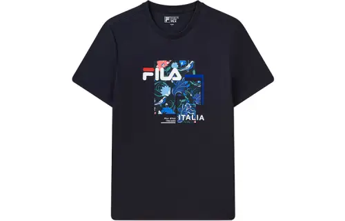 FILA T Shirts Men's Legend Blue Crew Neck Moderate Straight Fit