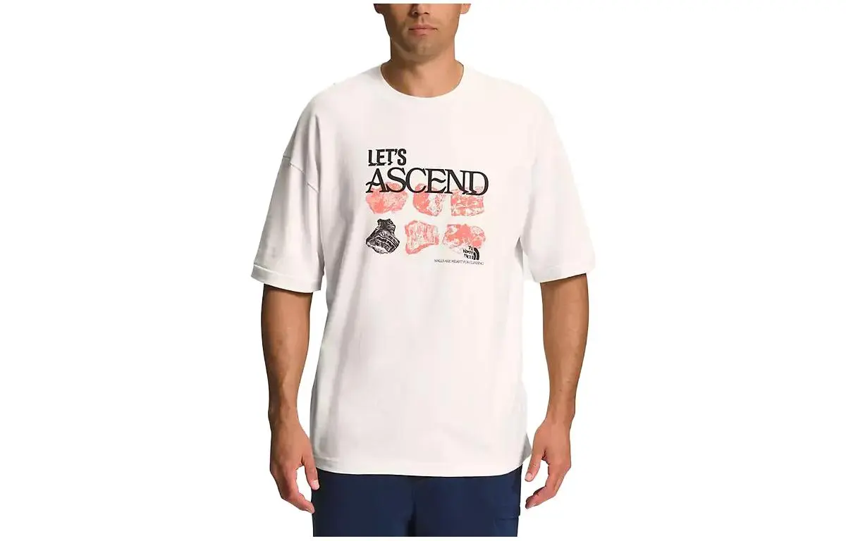 THE NORTH FACE T-Shirts Men's White Crew Neck Moderate Straight Fit