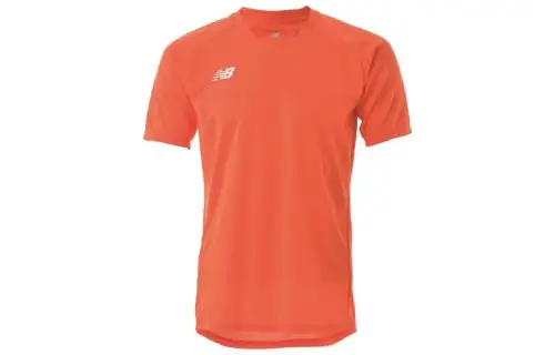 New Balance T Shirts Men's Orange Crew Neck Moderate Straight Fit