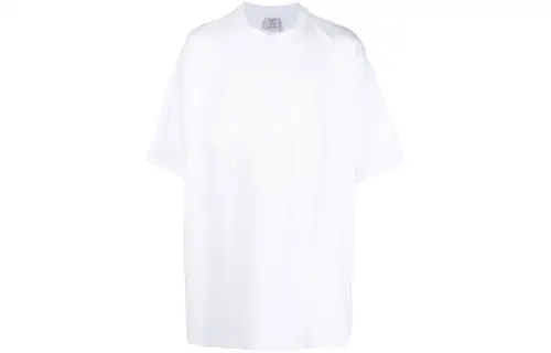Vetements T Shirts Unisex White Crew Neck Moderate Straight Fit