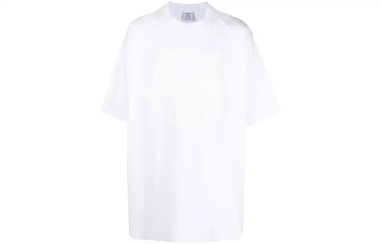 Vetements T Shirts Unisex White Crew Neck Moderate Straight Fit