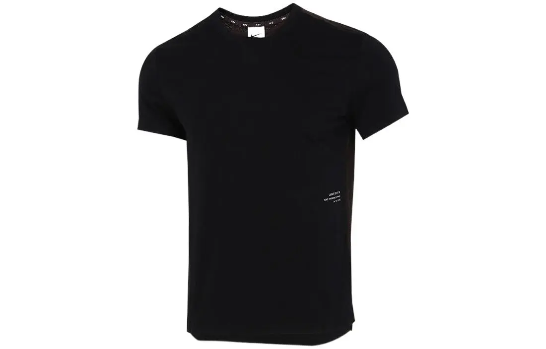 Nike Dri-Fit T-Shirts Men's Black Crew Neck Moderate Straight Fit
