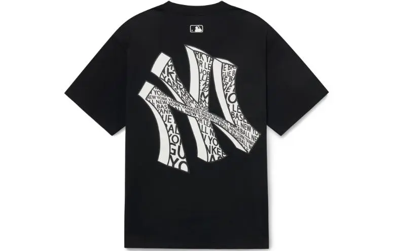 MLB New York Yankees T-Shirts Unisex Black Crew Neck Moderate