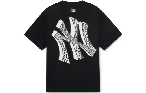 MLB New York Yankees T Shirts Unisex Black Crew Neck Moderate Straight Fit