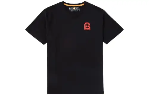 Timberland T Shirts Men's Black Crew Neck Moderate Straight Fit