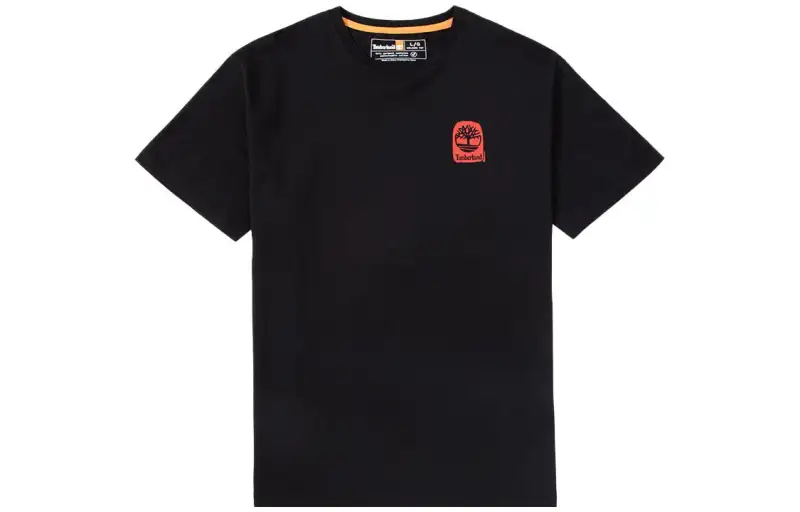 Timberland T Shirts Men's Black Crew Neck Moderate Straight Fit