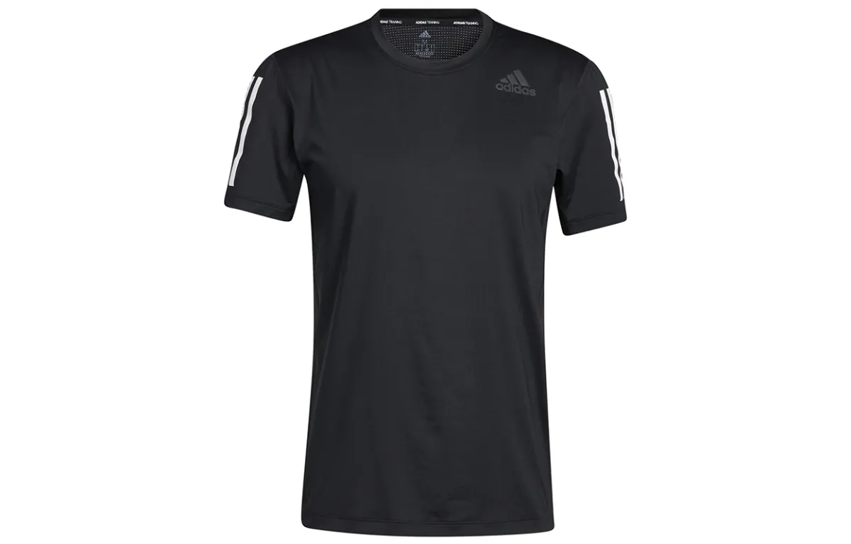 Adidas T-Shirts Men's Black Crew Neck Moderate Straight Fit