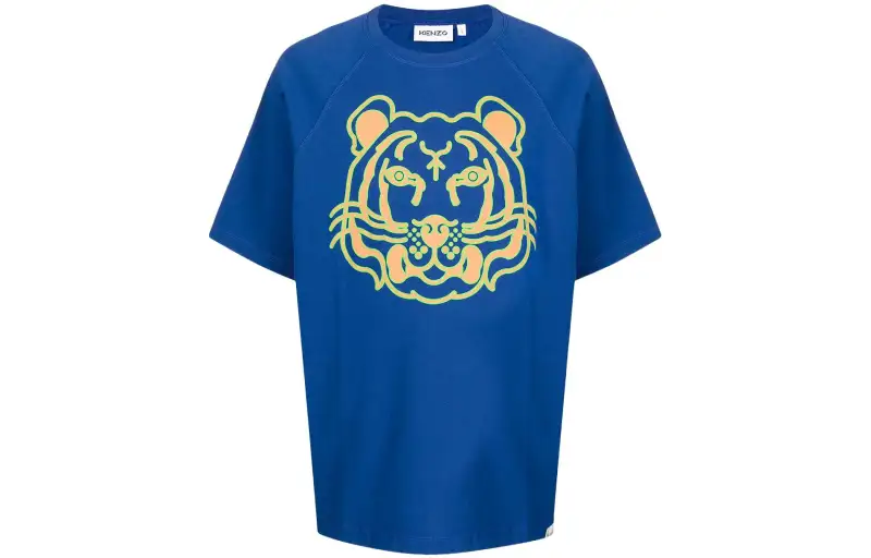 KENZO T Shirts Men's Blue Crew Neck Straight Fit