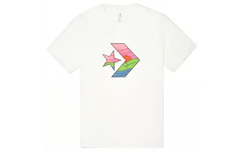 Converse T-Shirts Men's White Crew Neck Moderate Straight Fit