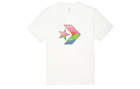 Converse T Shirts Men's White Crew Neck Moderate Straight Fit