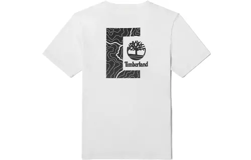Timberland T Shirts Men's White Crew Neck Moderate Straight Fit