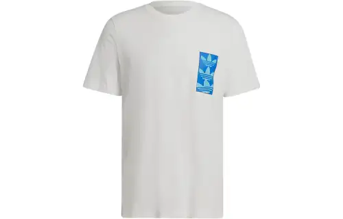 Adidas Originals T Shirts Men's White Crew Neck Moderate Straight Fit