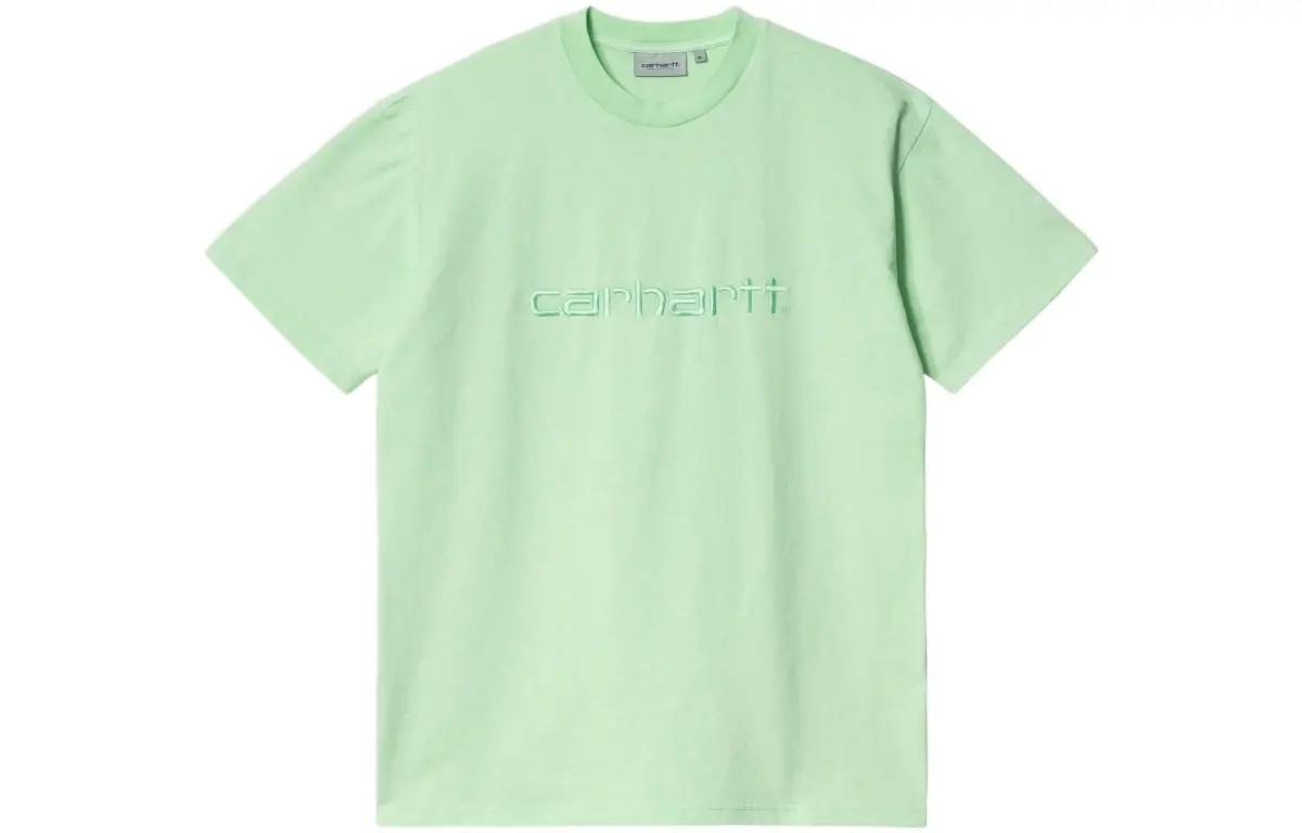 Carhartt WIP T-Shirts Men's Green Crew Neck Moderate Straight Fit