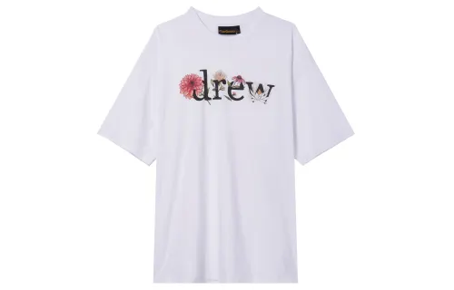 Drew house Letter Logo Series T Shirts Men's Crew Neck Moderate
