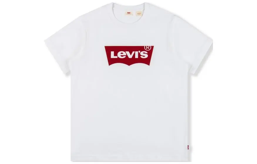Levi's T-Shirts Men's White Crew Neck Moderate Straight Fit