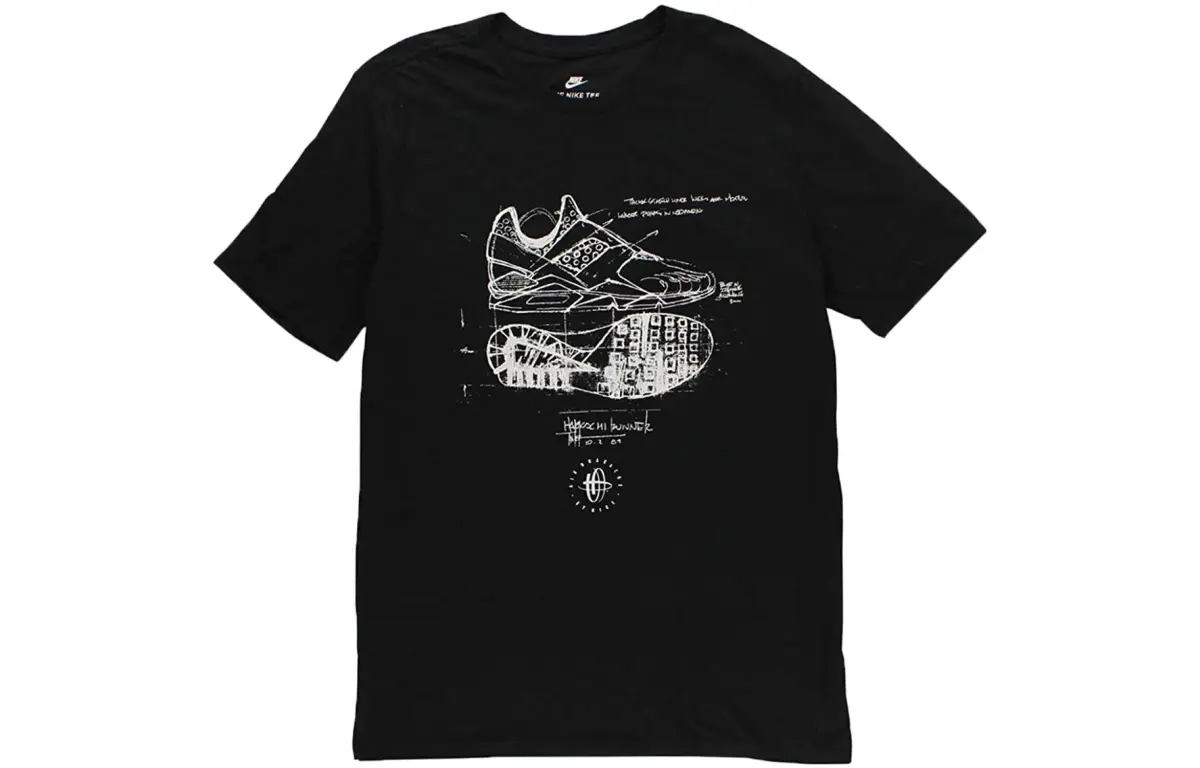 Nike T-Shirts Men's Black Crew Neck Moderate Straight Fit