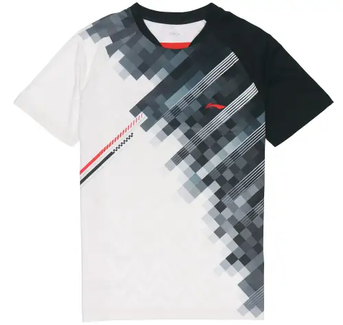 Li Ning T Shirts Men's White V Neck Moderate Straight Fit
