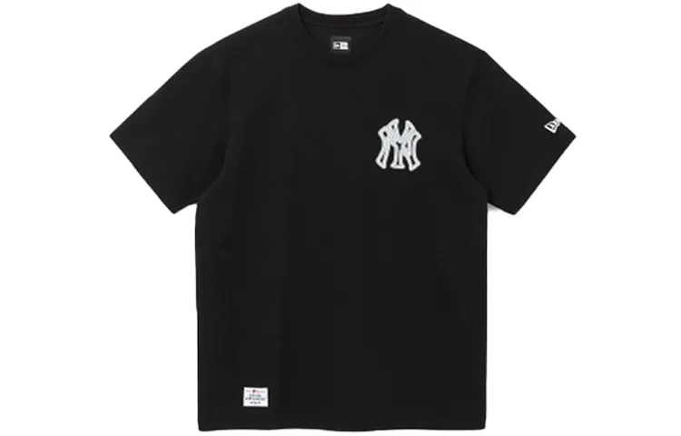 New Era T-Shirts Unisex Black Crew Neck Moderate Straight Fit
