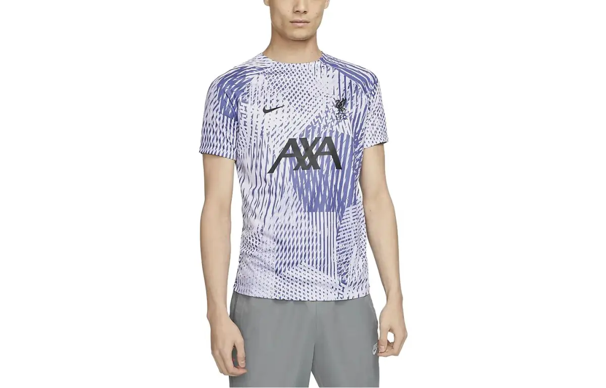 Nike T-Shirts Men's Purple Crew Neck Moderate Straight Fit