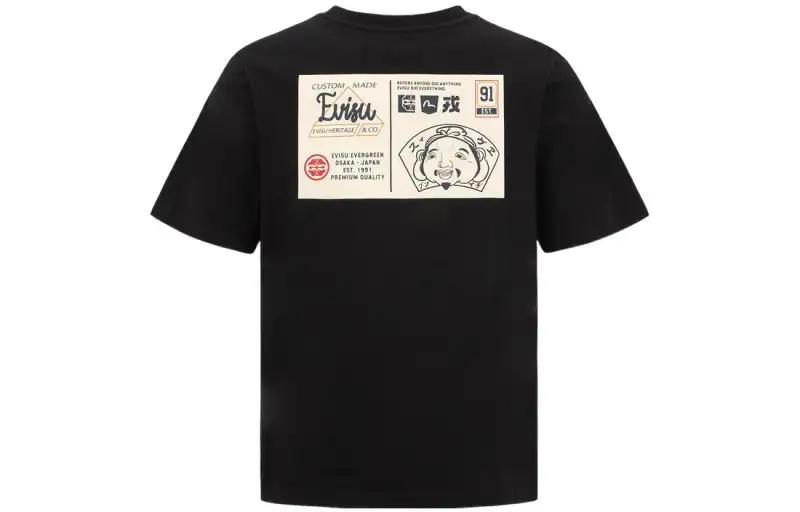 EVISU T Shirts Men's Crew Neck Moderate Straight Fit