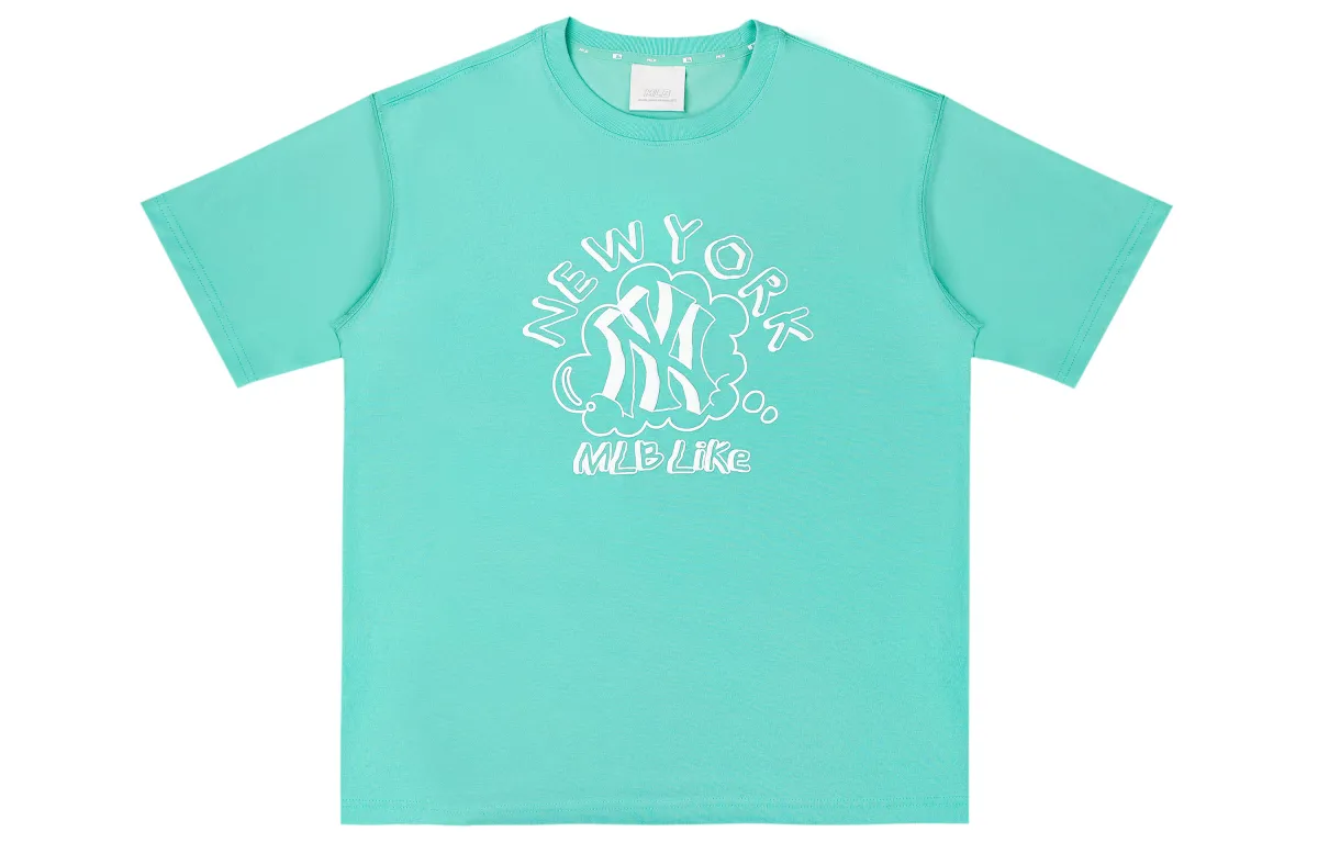 MLB T-Shirts Unisex Green Crew Neck Moderate Straight Fit