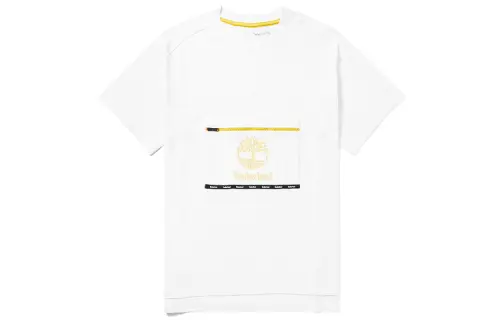 Timberland T Shirts Men's White Crew Neck Moderate Straight Fit