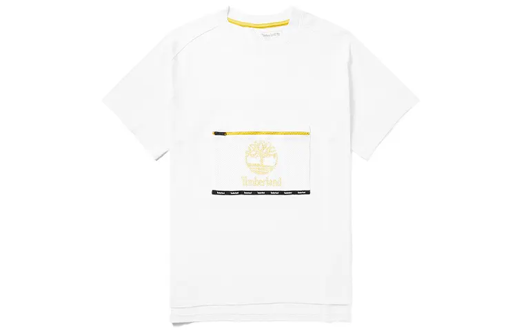 Timberland T Shirts Men's White Crew Neck Moderate Straight Fit