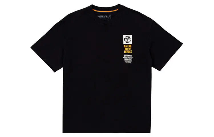 Timberland T Shirts Men's Black Crew Neck Moderate Straight Fit