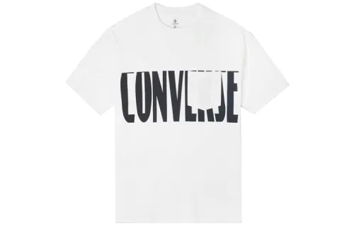 Converse T Shirts Men's White Crew Neck Moderate Straight Fit